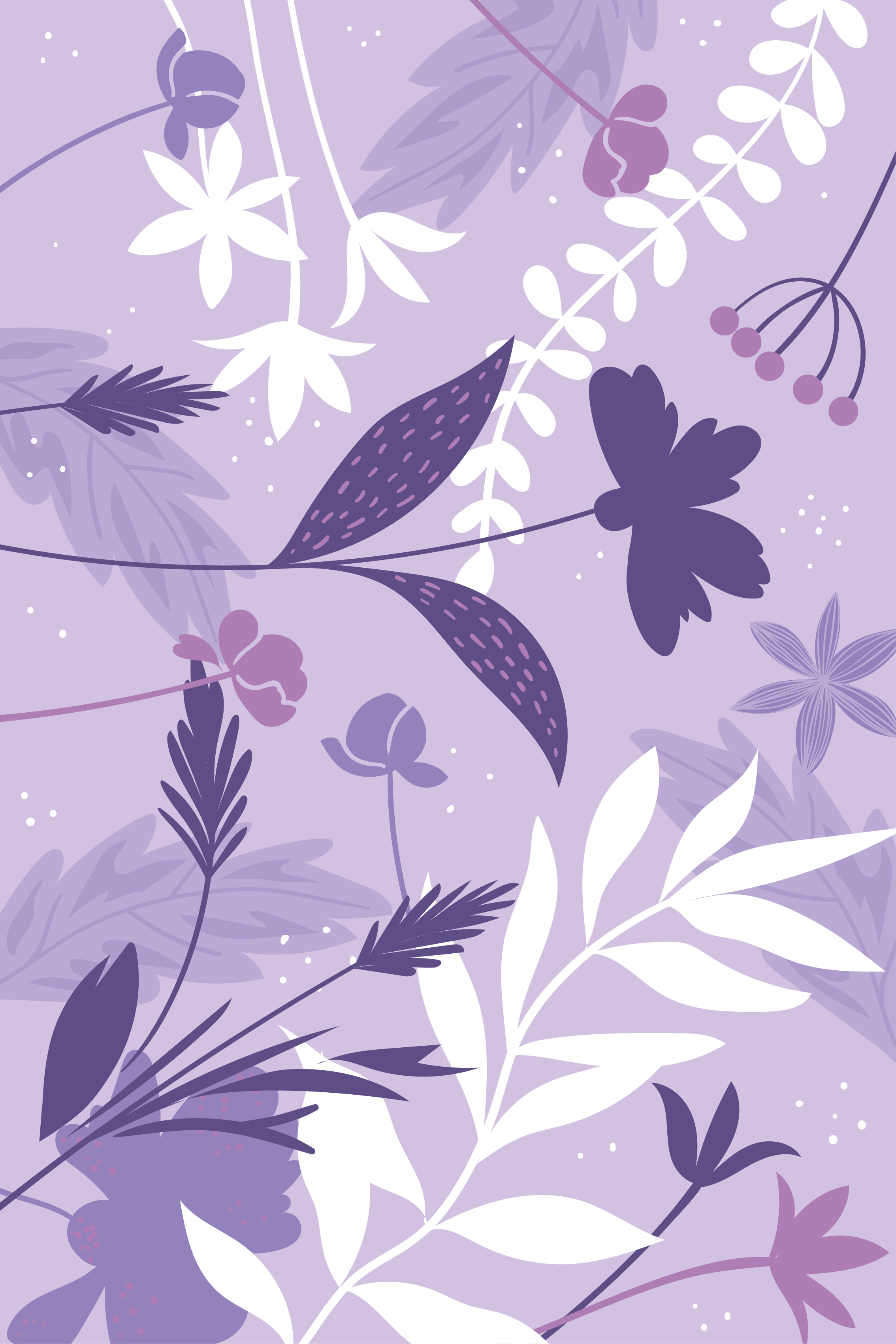 Lilla vinyl tæppe med lilla blomster - TenStickers