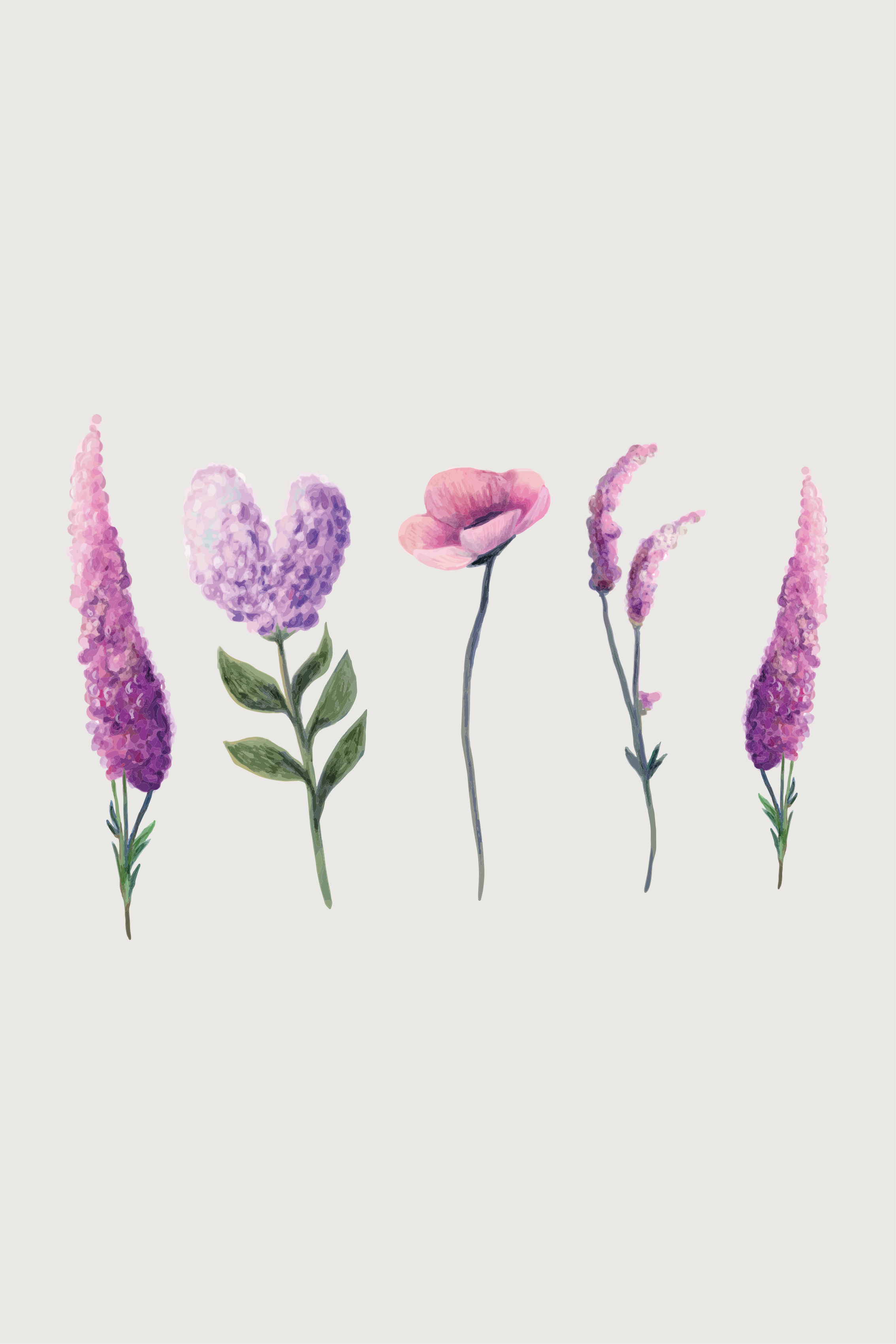 Lilla vinyl tæppe med nellikeblomst design - TenStickers