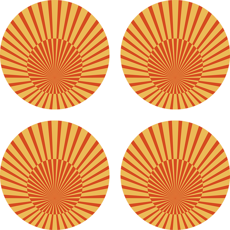 Orange vinyl tæppe 70'er solskins cirkel - TenStickers