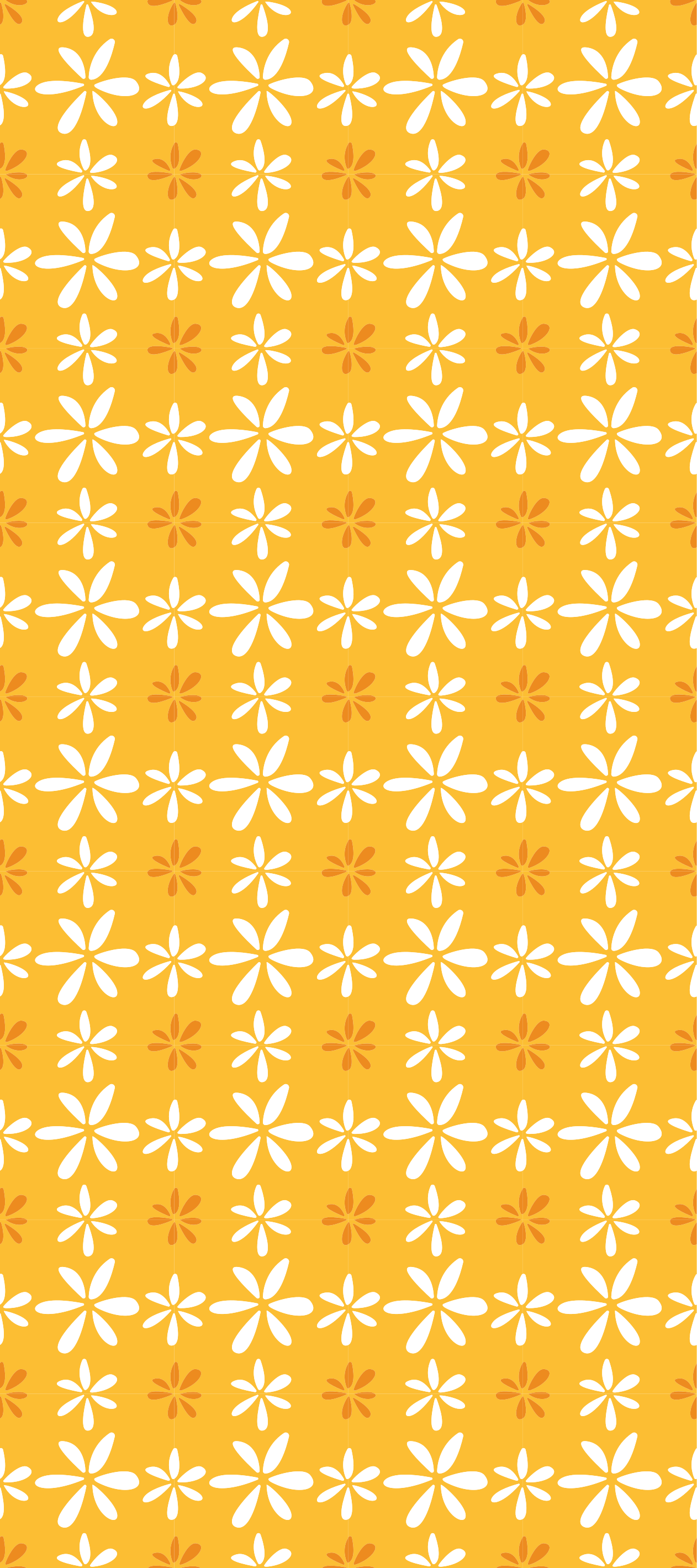 Orange vinyl tæppe med små hvide blomster - TenStickers
