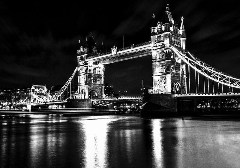Sorte vinyl tæppe london bridge nat - TenStickers