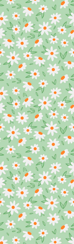 Grøn vinyl tæppe med margarita blomster - TenStickers