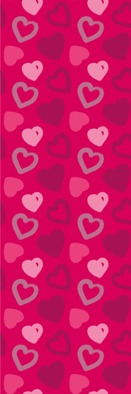 Lyserødt vinyl tæppe fucsia hjerter - TenStickers