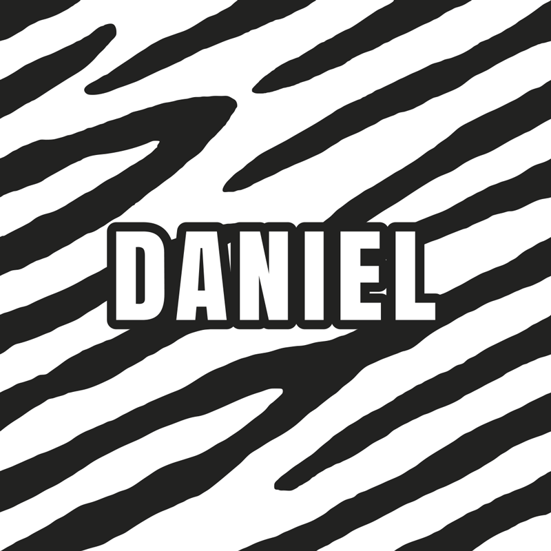 Personlig zebra vinyl tæppe med navn - TenStickers