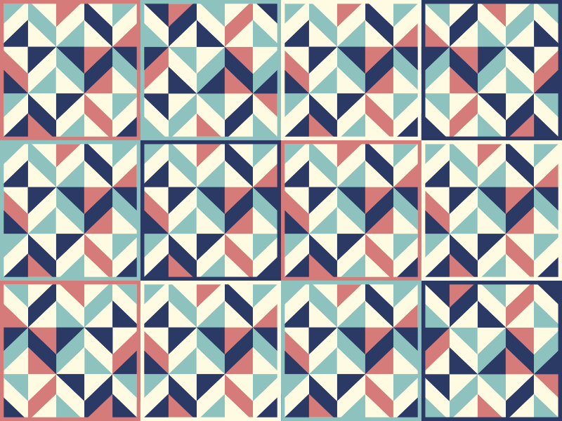 Flerfarvet rhomboid geometrisk vinyl tæppe - TenStickers