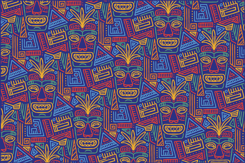 Farverigt mandala mønster overlay etniske vinyltæppe - TenStickers