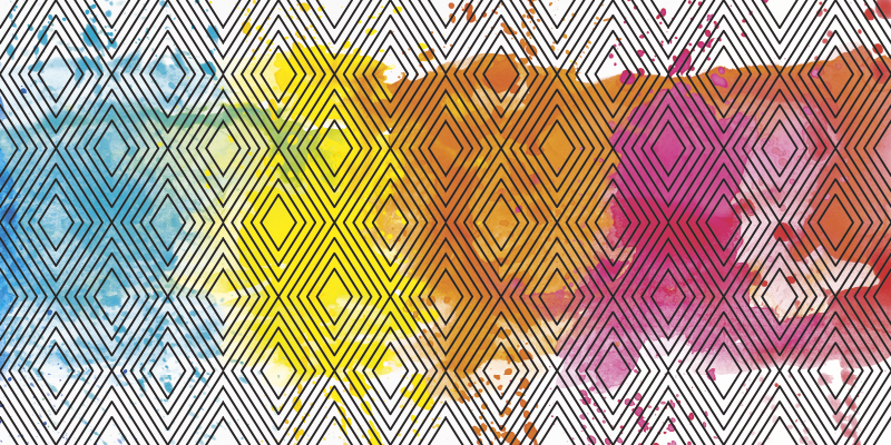 Vinyl tæppe geometriske akvarel diamanter - TenStickers