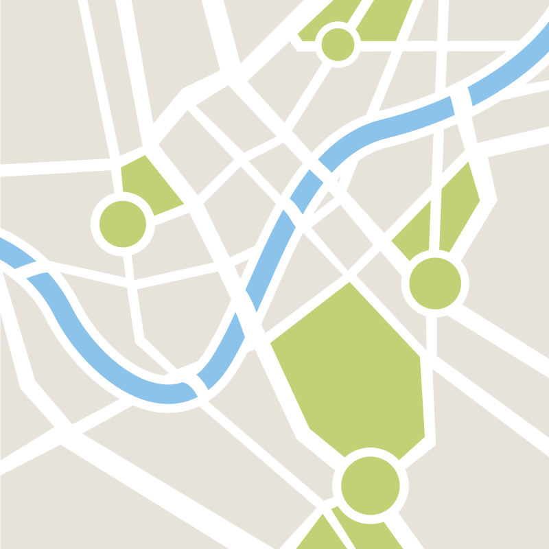 Fantastiske byveje vinyl tæppe - TenStickers