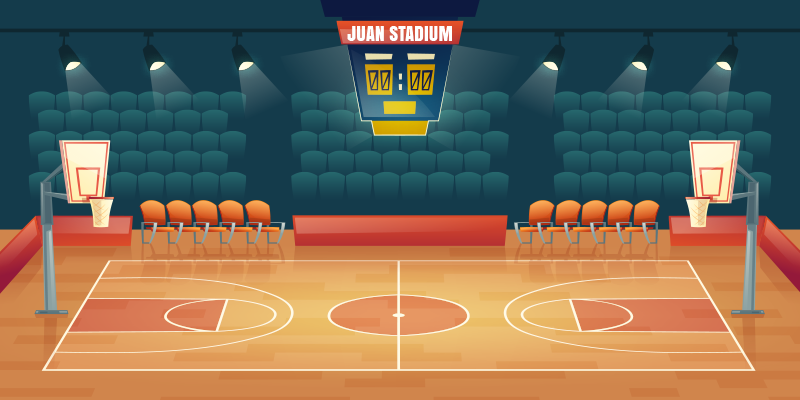 Vinyl tæppe basketballbane med navn - TenStickers