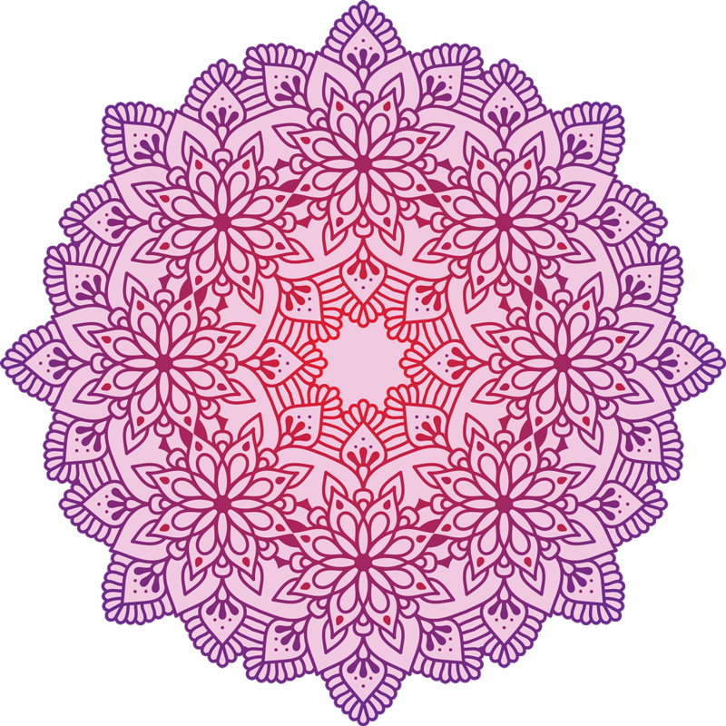 Elegant blomst farverig mandala vinyl tæppe - TenStickers