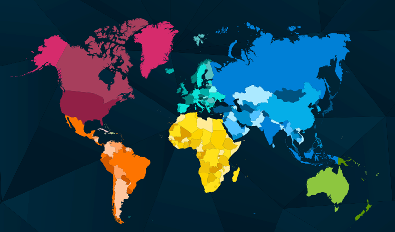 Moderne farverige verdenskort tæppekort - TenStickers