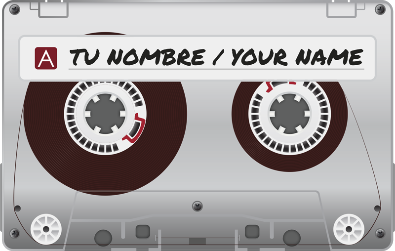 Tæppe pvc radiokassette med navn - TenStickers