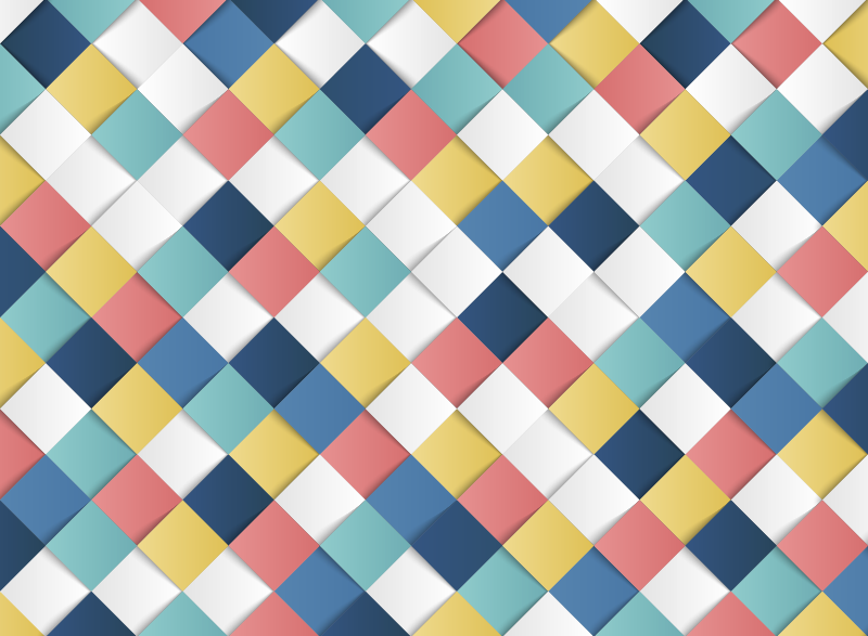 Vidunderlige 3d firkanter mosaik vinyl tæppe - TenStickers