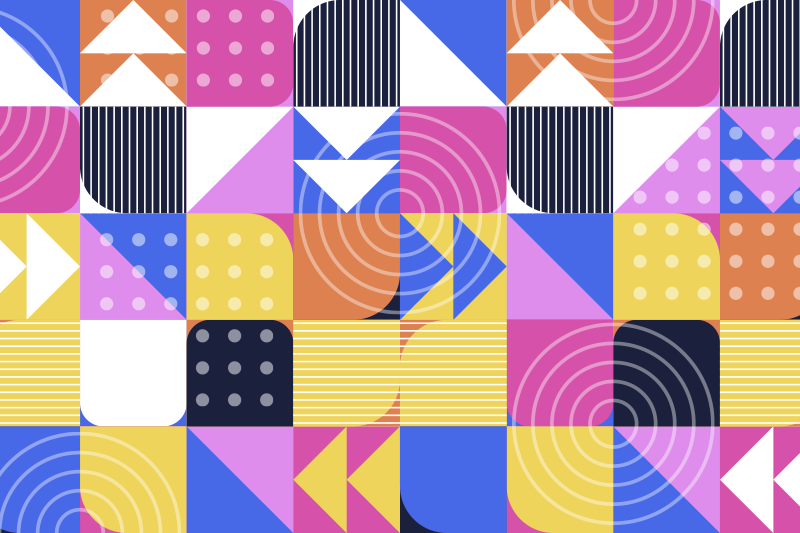 Mosaik memphis stil vinyl tæppe - TenStickers