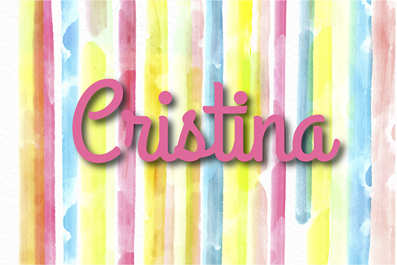 Akvarelstribet tæppe med navn - TenStickers