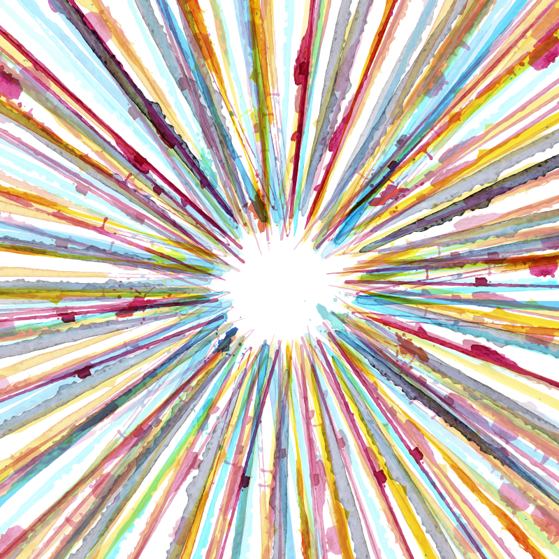 Akvarelstribet vinyltæppe - TenStickers