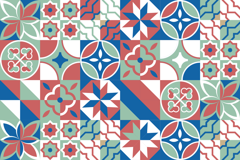 Forskellige mønstre vinyl køkkenmåtte - TenStickers