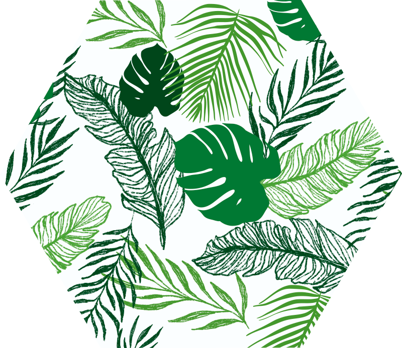 Fint blad moderne vinyl tæppe - TenStickers