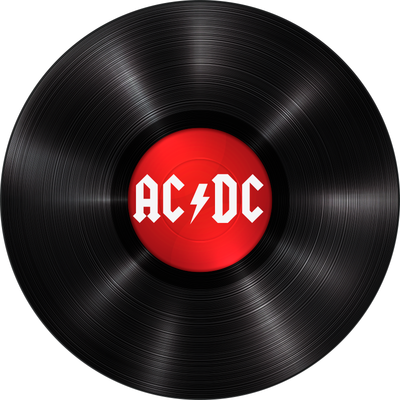Vidunderlig rockmusik acdc vinyl tæppe - TenStickers