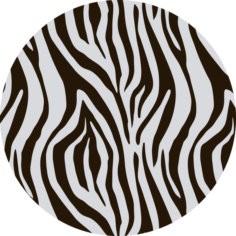 Spektakulært rund zebra animalsk tryk vinyl tæppe - TenStickers