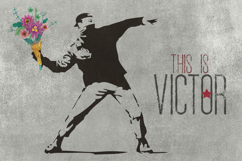 Personlig buket vinyl tæppe med navn - TenStickers