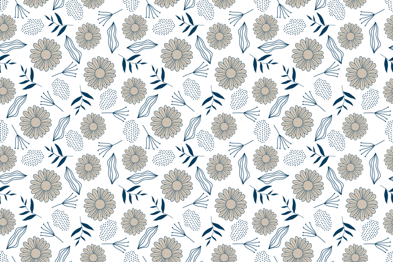 Vidunderligt beige daisy vinyl soveværelsetæppe - TenStickers