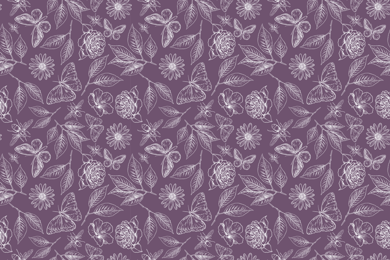 Blomstersymmetri Blomster og planter vinyltæppe - TenStickers