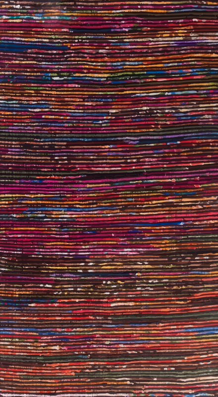 Flerfarvede striber stribede vinyl tæppe - TenStickers