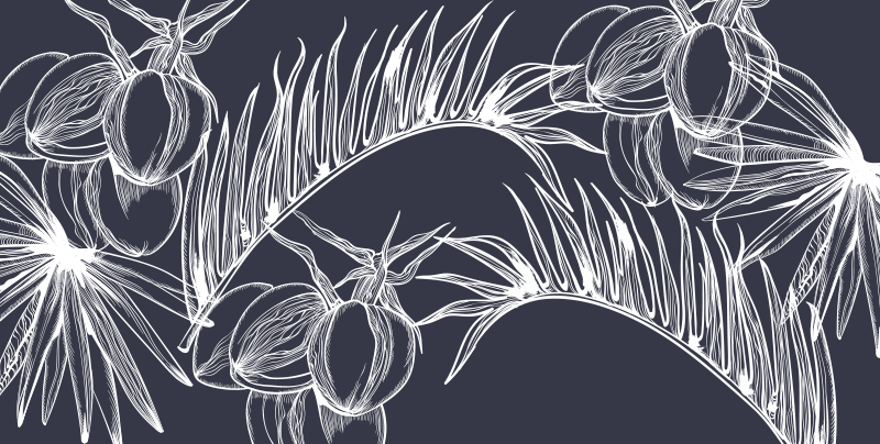 Palmeblade vinyl stue tæppe - TenStickers