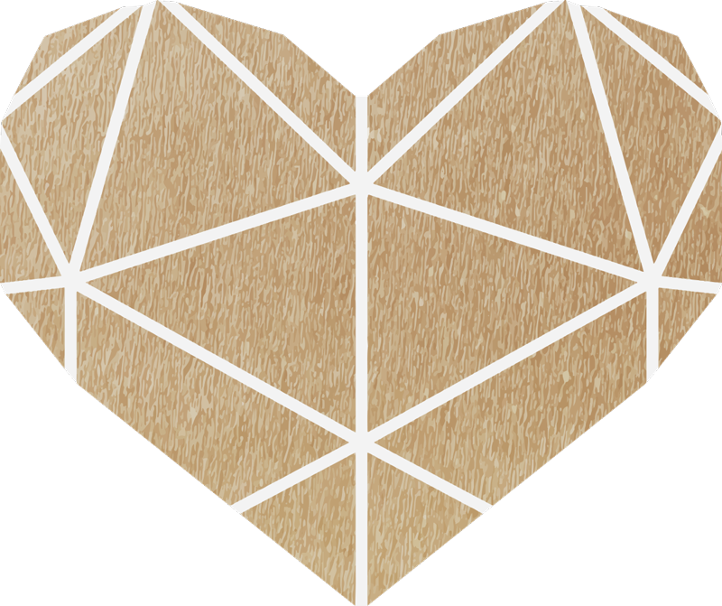 Beige hjerte geometrisk vinyl tæppe - TenStickers