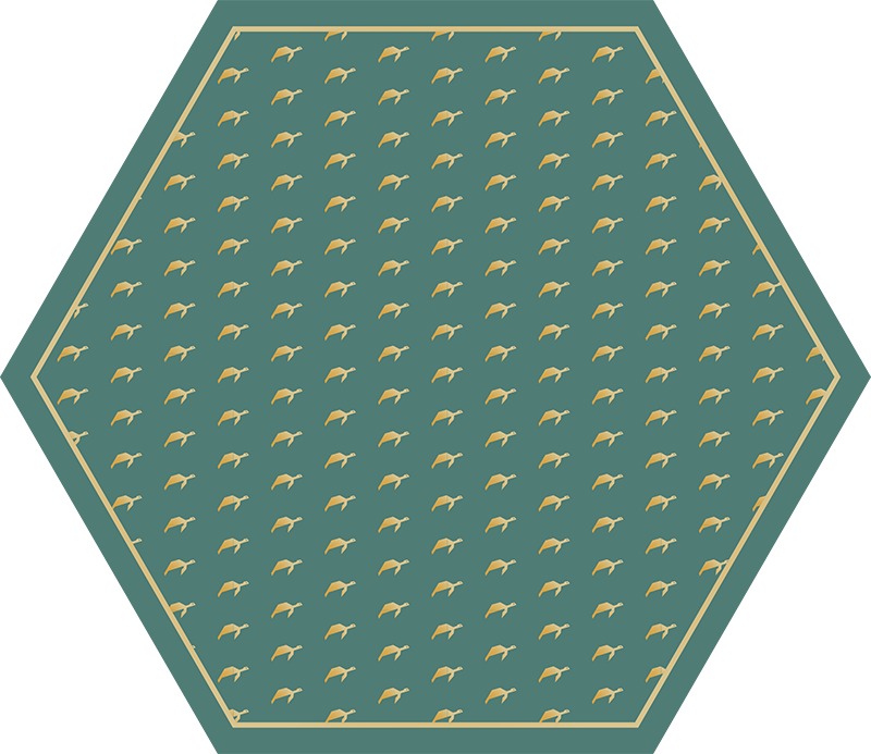 Geometrisk skildpadde animalsk vinyl tæppe - TenStickers