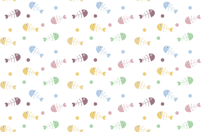 Fiskeben dyr vinyl tæppe - TenStickers