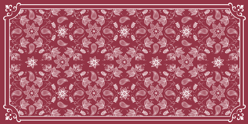 Smukke paisley blomster vinyl stue tæppe - TenStickers