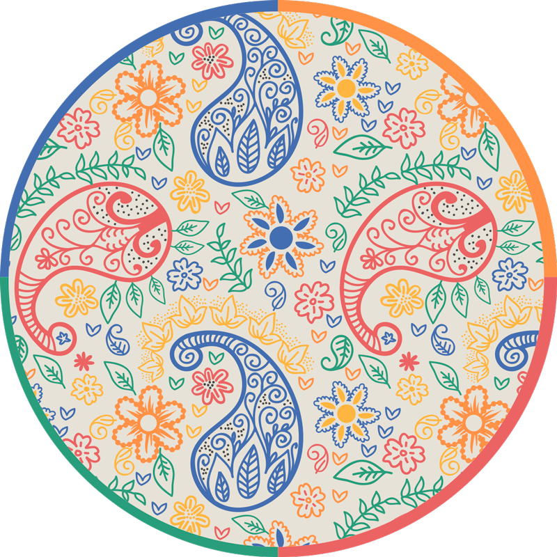 Blomster paisley motiver Blomster og planter vinyltæppe - TenStickers