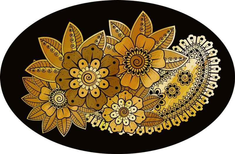 Mandala detalje mandala vinyl tæppe - TenStickers