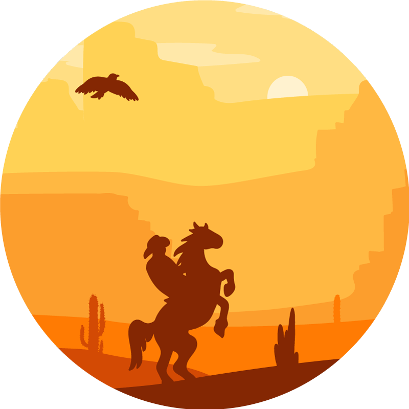 Cowboy landskab børn vinyl tæppe - TenStickers