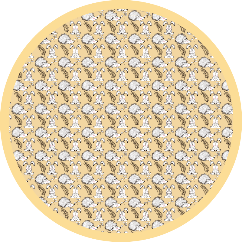 Porcupine og kaniner animalsk vinyl tæppe - TenStickers