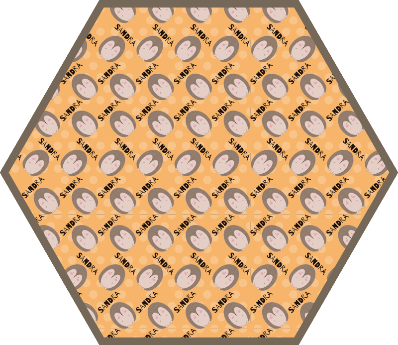 Personlige hjerter vinyl tæppe med navn - TenStickers