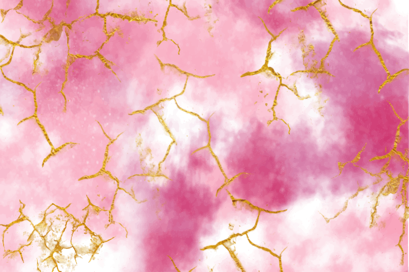 Champagne rose guld glitter på et marmortæppe - TenStickers