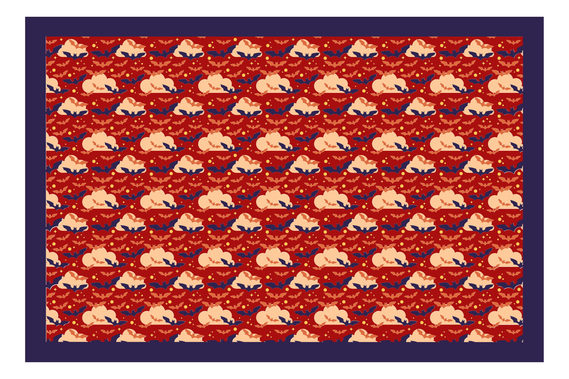 Flyvende flagermus med rød baggrund vinyl tæppe - TenStickers