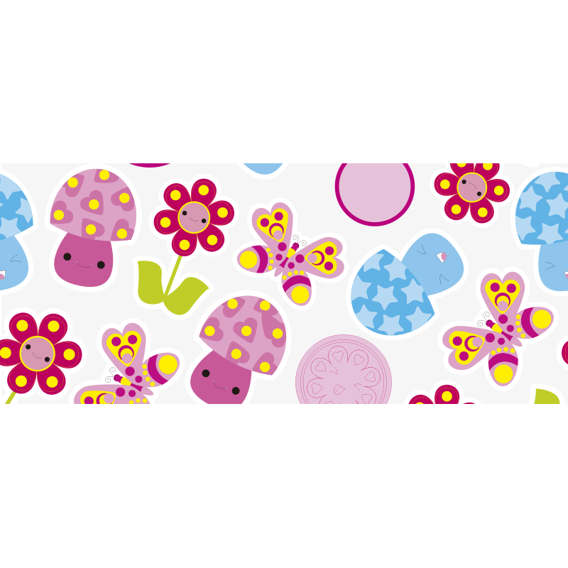 Tegneserie blomster børn vinyl tæppe - TenStickers
