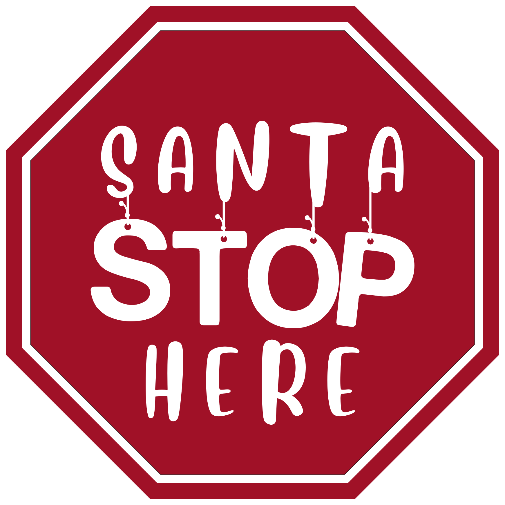 Santa stop her julemærkat - TenStickers