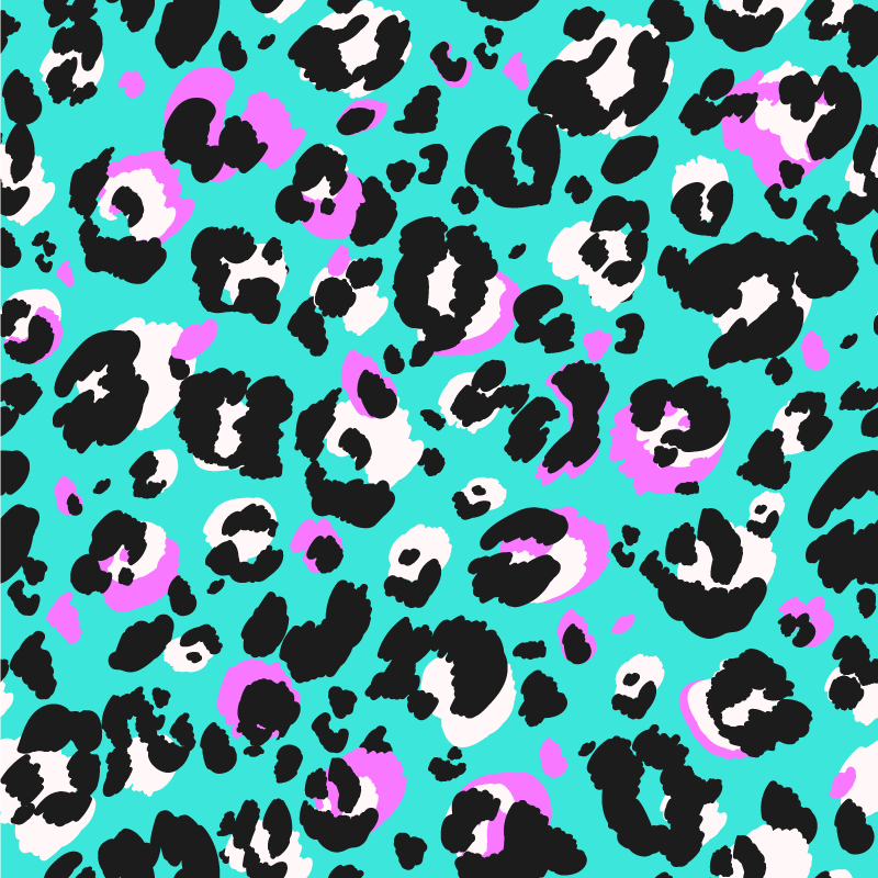 Neon leopard print dyreprint tæppe - TenStickers