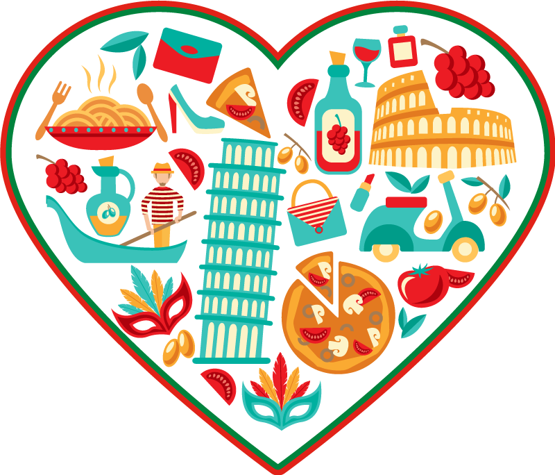 Italienske mest berømte ikoner moderne tæppe - TenStickers