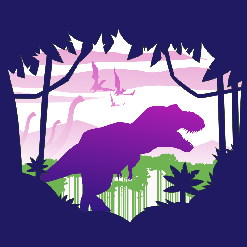 Dinosaur silhuet vinyl tæppe - TenStickers