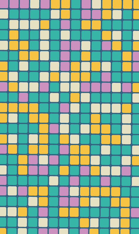 Farverige firkantede figurer vinyl tæppe - TenStickers