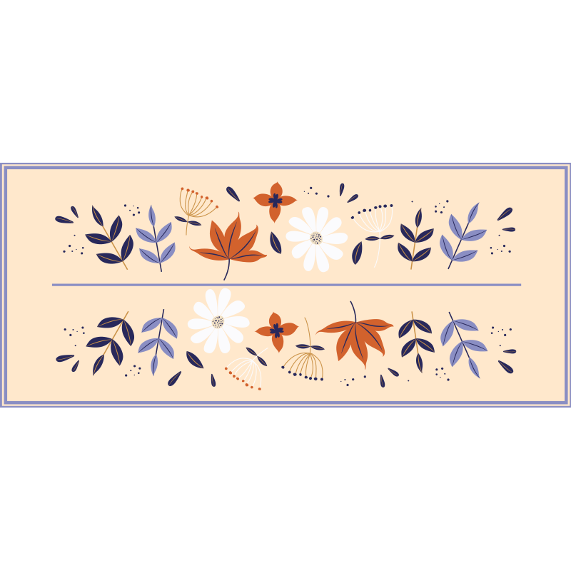 Botanisk motivensemble Blomster og planter vinyltæppe - TenStickers