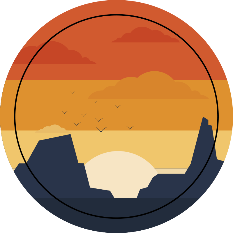 Vestlig solnedgang cirkulært tæppe - TenStickers