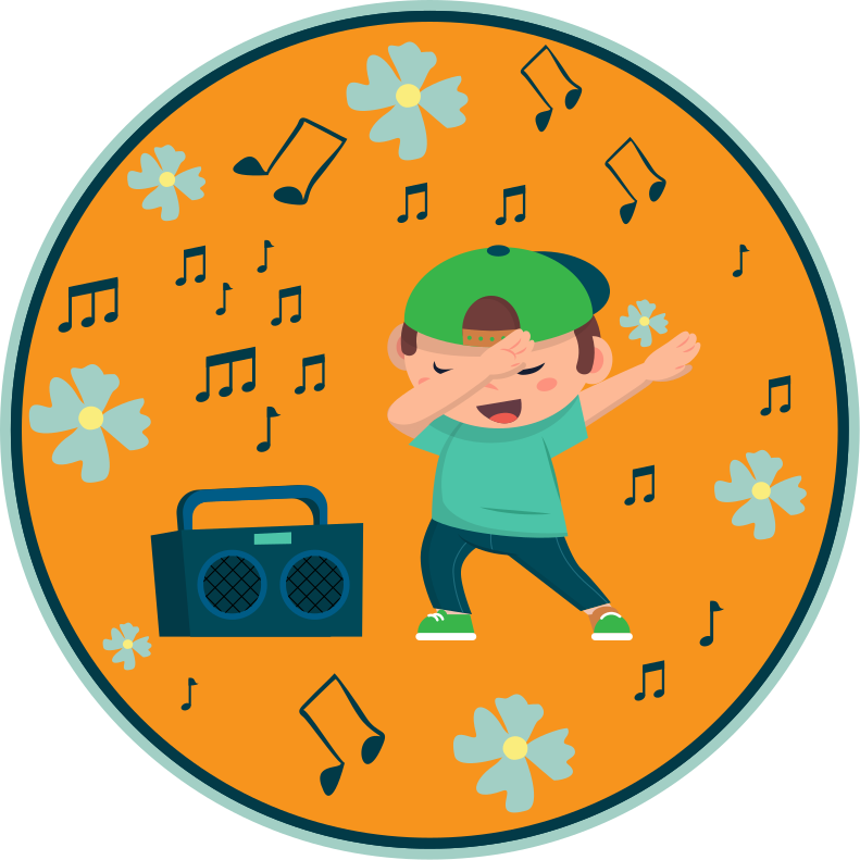 Børns dansebilleder tæppe til børneværelse - TenStickers