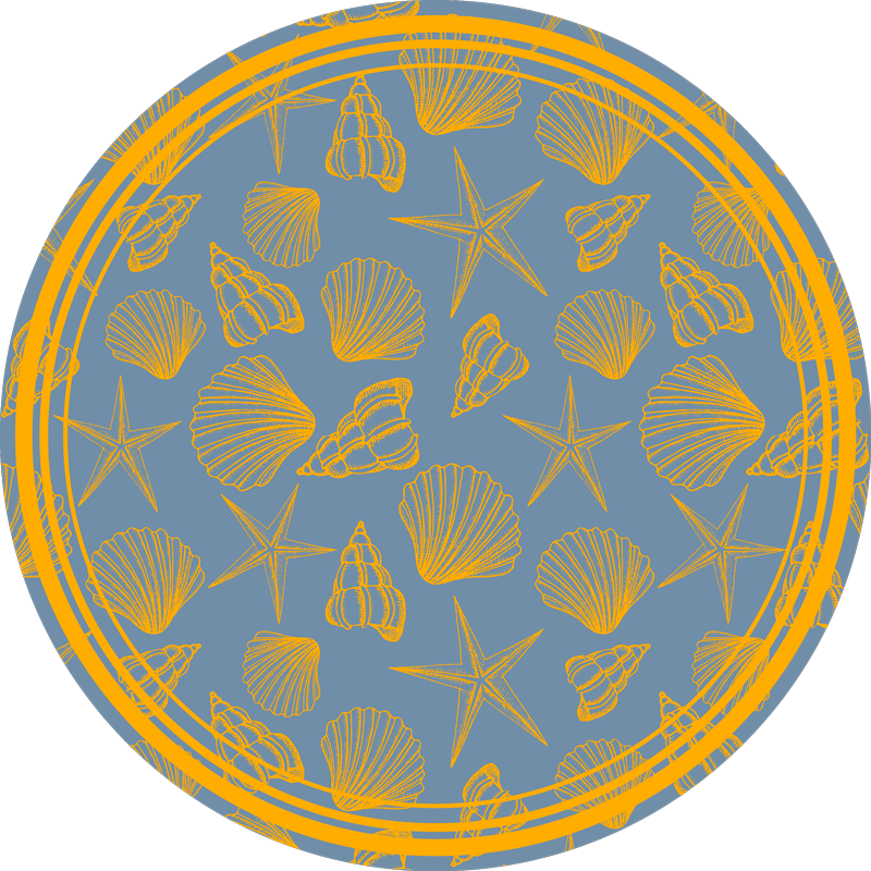 Marine motiv cirkel vinyltæpper med dyr - TenStickers